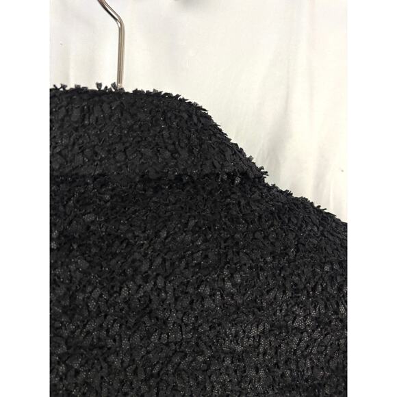 VTG Earl Rutenberg Black Cropped Textured Jacket Blazer Button LARGE Women's - Picture 5 of 10